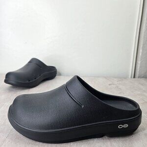 OOFOS Clogs Womens 8 Black Recovery Casual Comfort Minimalist Slip On Mule Shoes
